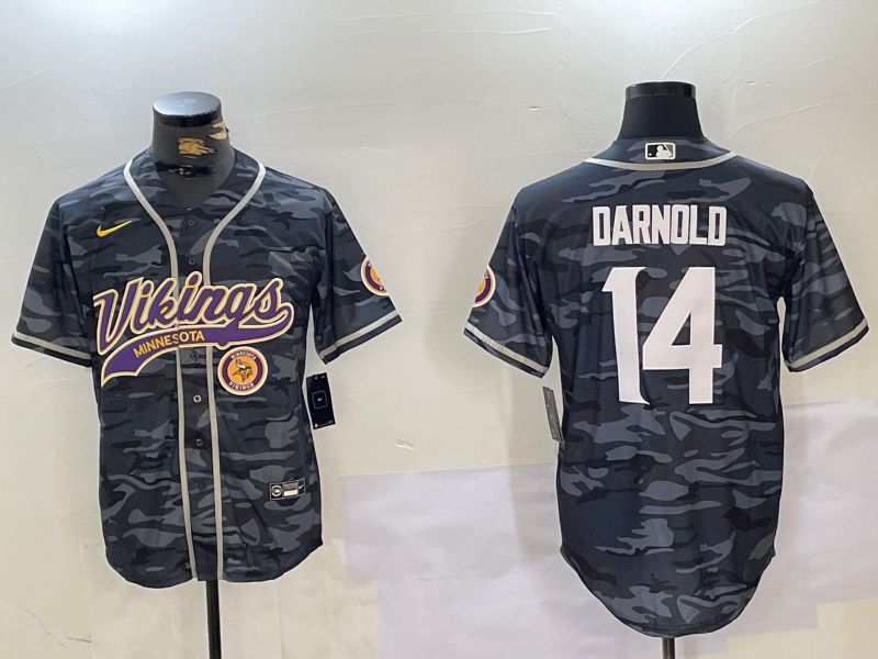 Men Minnesota Vikings #14 Darnold Camo Joint Name 2024 Nike Limited NFL Jersey style 3->minnesota vikings->NFL Jersey